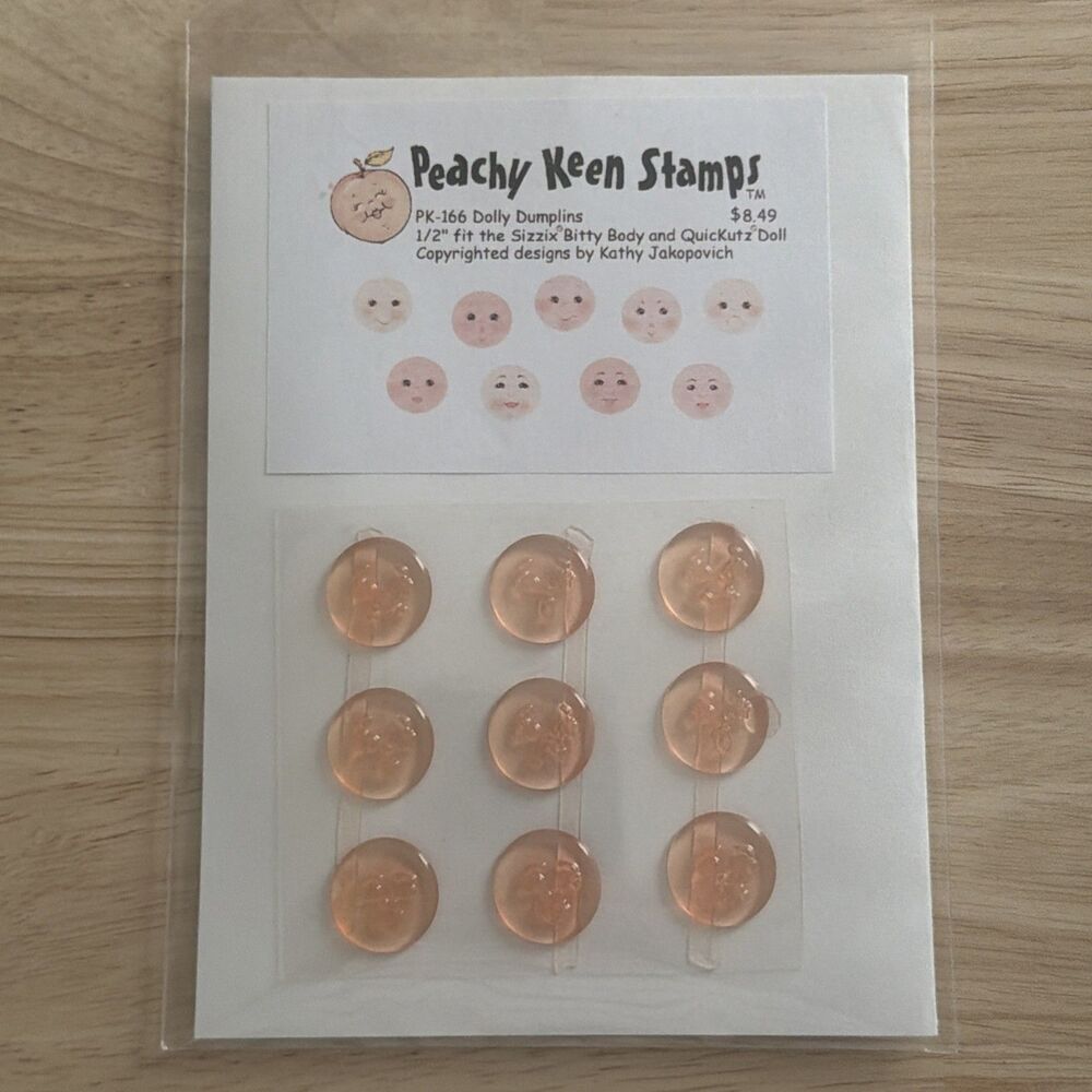Peachy Keen paper doll Faces Stamps dolly dumplings and simple simons 1/2" size